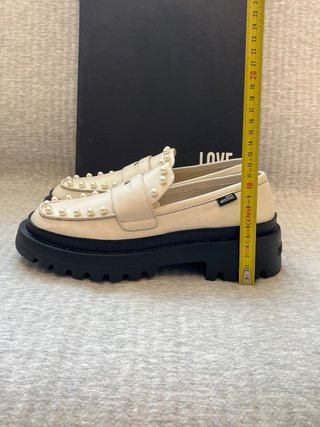 Mocassini Love Moschino Pelle Beige N.38