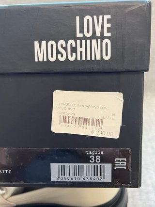 Mocassini Love Moschino Pelle Beige N.38