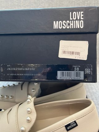 Mocassini Love Moschino Pelle Beige N.38
