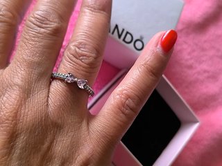 Anillo y Charm Pandora Lazo Minnie Rosa
