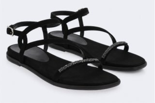 Sandalias Unisa Negras con Pedrería