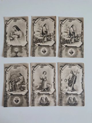 Lote de estampas religiosas litografiadas antiguas