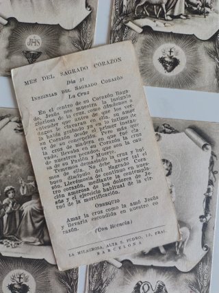 Lote de estampas religiosas litografiadas antiguas