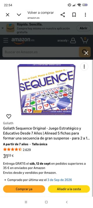 Juego de mesa Sequence Goliath