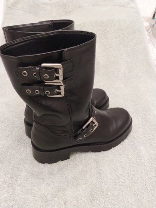 Botas Zara Piel Talla 39 Negras