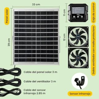 Ventilador Solar Gallinero/Invernadero