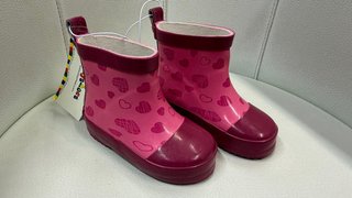 Botas agua niña corazón rosa talla 20
