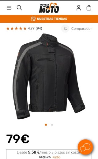 Chaqueta Moto OUT Aspen XL Negra/Gris