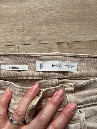 Pantalones flare Mango beige