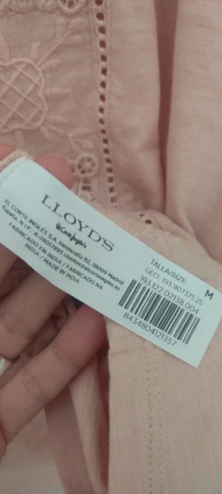 Camiseta Lloyds Rosa Talla M