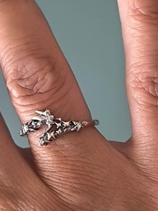 Anillo Pandora hada campanilla y estrellas plata