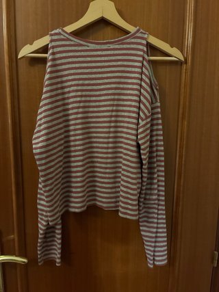 Camiseta Brownie rayas hombros descubiertos XXS