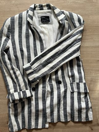 Americana lino rayas Bershka