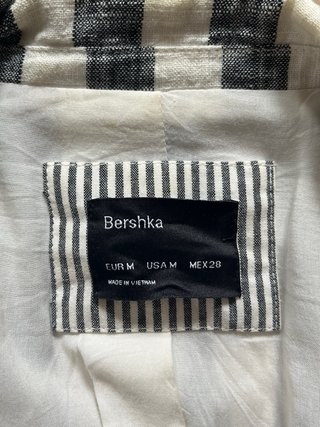 Americana lino rayas Bershka