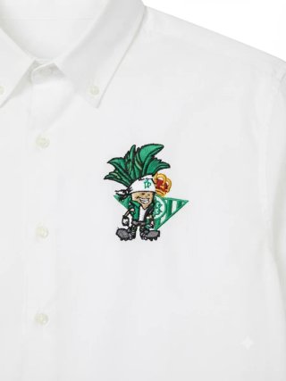 Camisa blanca Betis bordada manga larga