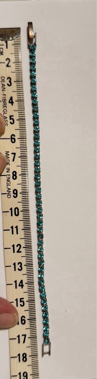 Bracciale tennis vintage strass azzurri
