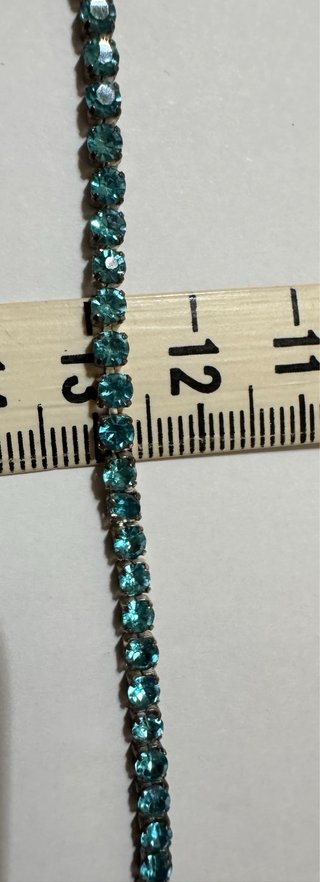 Bracciale tennis vintage strass azzurri