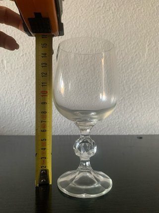Juego copas cristal diferentes tamaños elegante