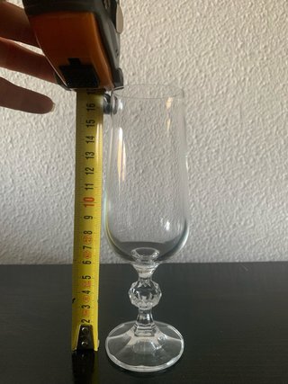 Juego copas cristal diferentes tamaños elegante