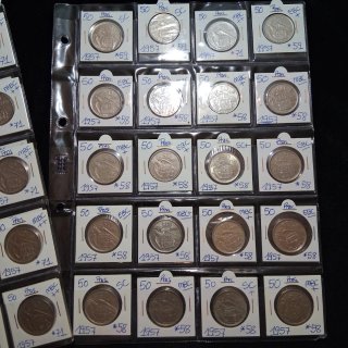 Lote 60 monedas 50 pesetas 1957