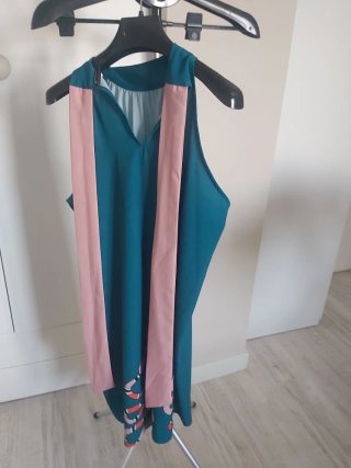 Vestido Anabel Lee Serpientes Verde Talla XL