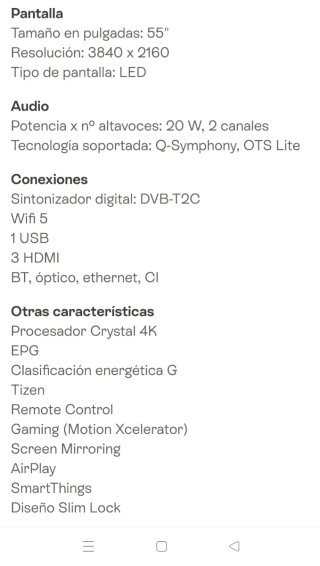 Samsung TU55DU7105KXXC Smart TV 55
