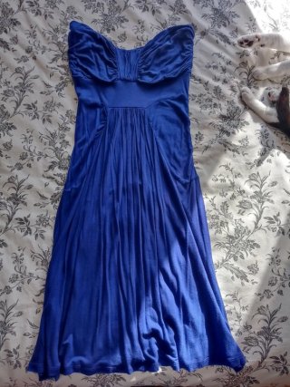 Vestido palabra de honor azul