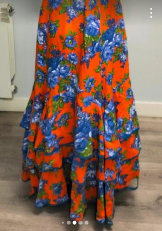 Falda flamenca naranja y azul