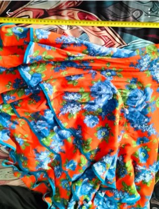 Falda flamenca naranja y azul