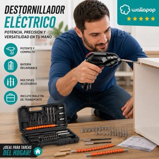 Destornillador Eléctrico con Accesorios