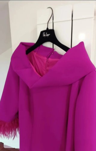 Vestido de madrina color buganvilla