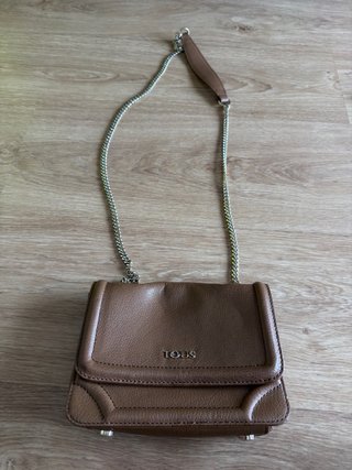 Bolso Tous Camel Piel Cadena Plata