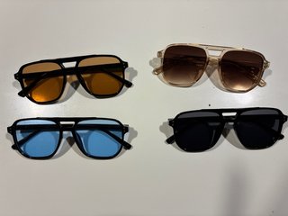 Gafas de sol aviador naranjas y azules