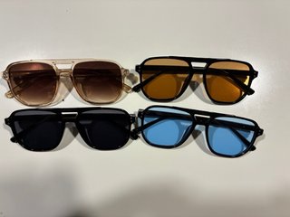 Gafas de sol aviador naranjas y azules