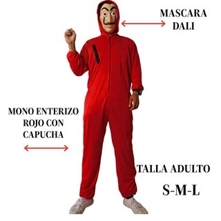 Disfraz Casa Papel Hombre + Máscara Dalí Talla L