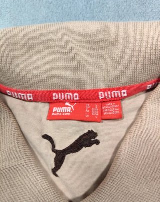 Polo Puma Beige Rayas Marrones Talla S