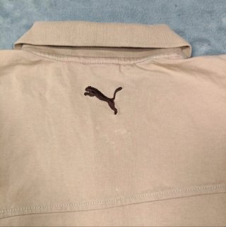 Polo Puma Beige Rayas Marrones Talla S