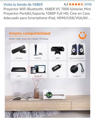 Proyector Yaber V5 7000 lúmenes Blanco
