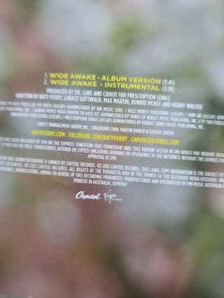 Katy Perry - Wide Awake CD single Australia RARO