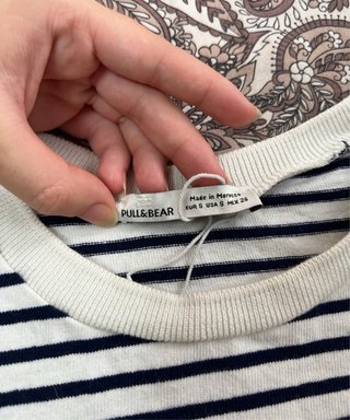 Camiseta larga de rayas