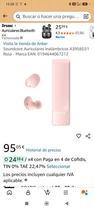 Auriculares Soundcore A30i Bluetooth