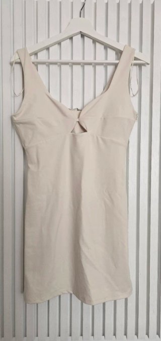 Abito corto Zara ecru/bianco sporco taglia M