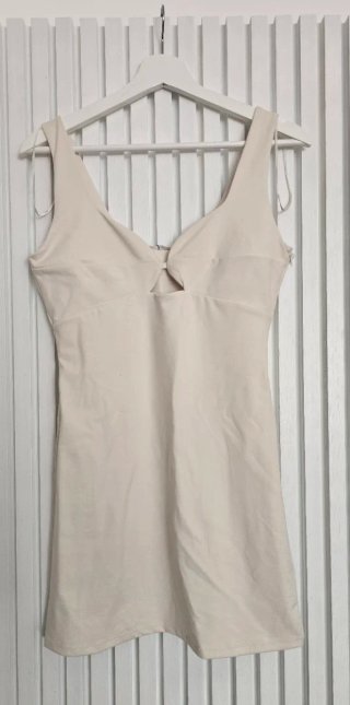Abito corto Zara ecru/bianco sporco taglia M