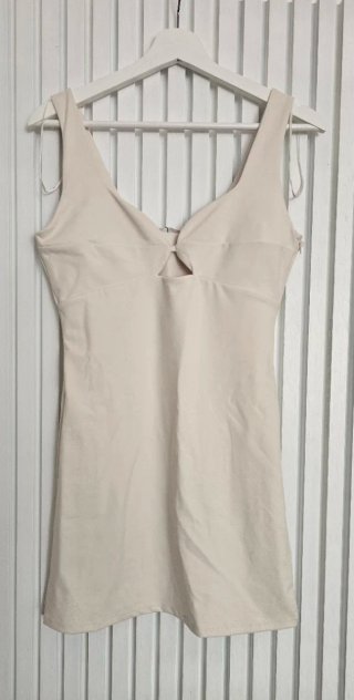 Abito corto Zara ecru/bianco sporco taglia M