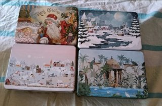 Lote 4 Cajas Lata Decoradas
