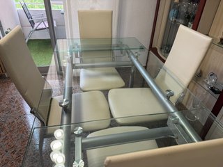 Sillas Comedor Beige Piel Sintética