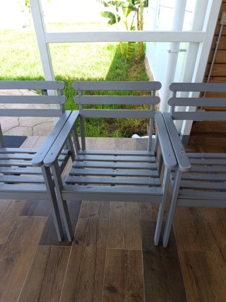 Sillas de madera grises 4 unidades