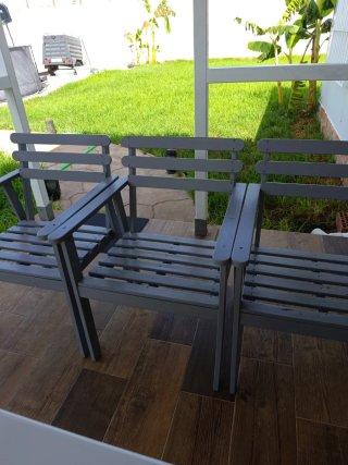 Sillas de madera grises 4 unidades