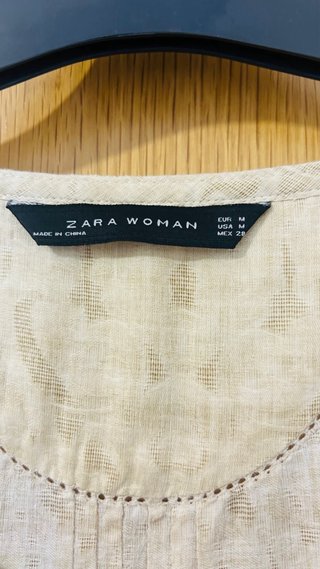 Vestido Zara Woman Beige Talla M