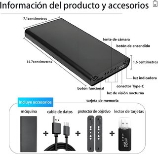 Cámara Espía Power Bank 10000mAh 1080P WiFi